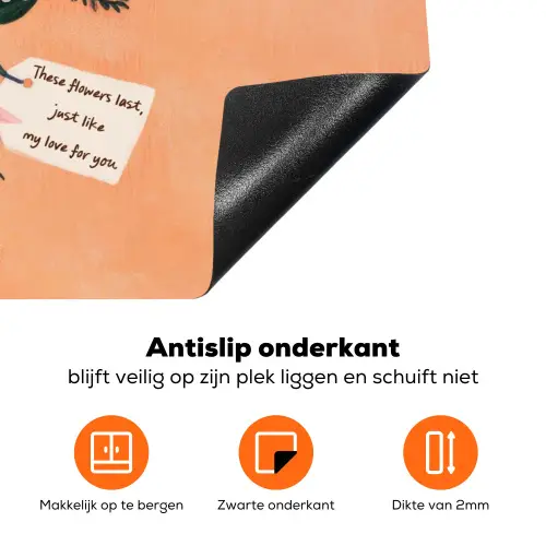 Boeket - Strikje - Quote Inductie beschermer vinyl 3mm klein -zzzzzzz-td-onderkant