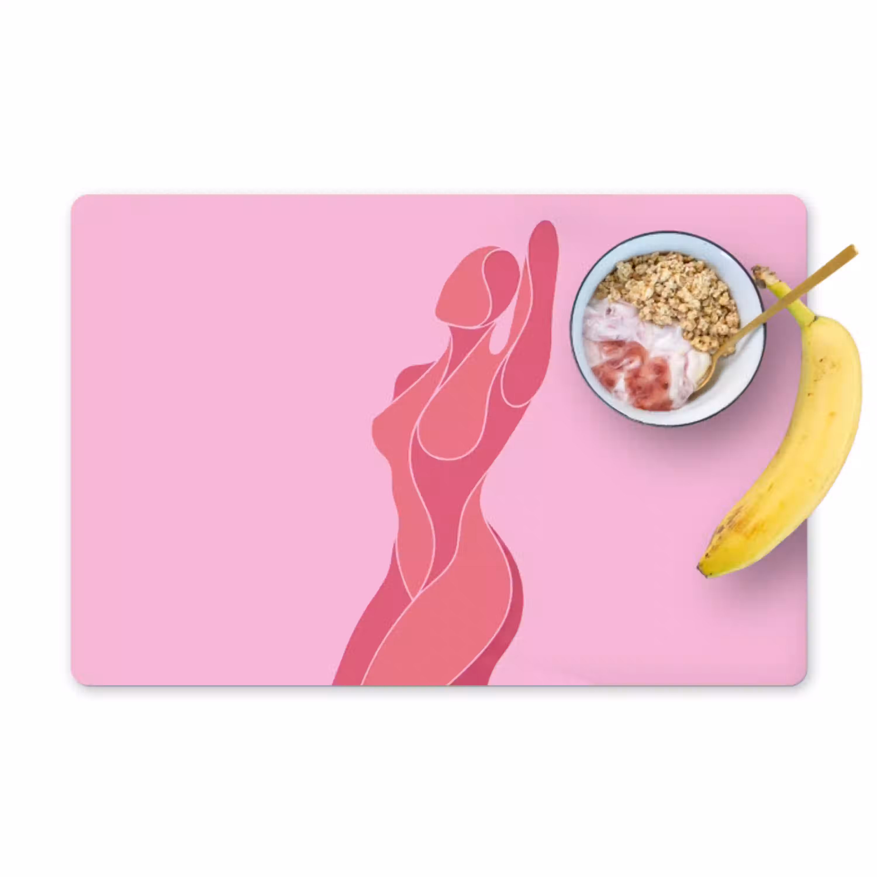 Vrouw - Lichaam - Abstract - Roze Placemat vinyl groot -zzzproduct_Kitchenyeah-website