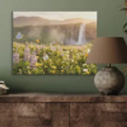 Vlinders - Waterval - Bloemenveld PET vilt klein -sfeer2