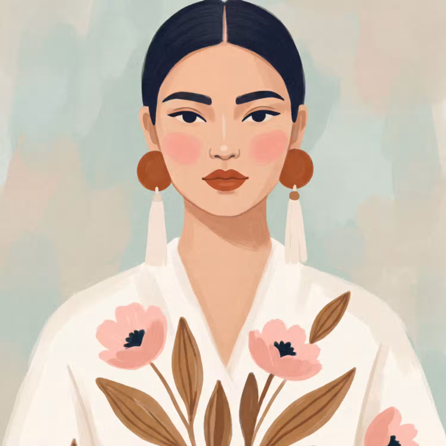 Behang - Vrouw - Kimono - Pastel
