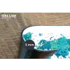 Wereldkaart - Blauw - Kleurrijk Placemat vinyl groot -closeup