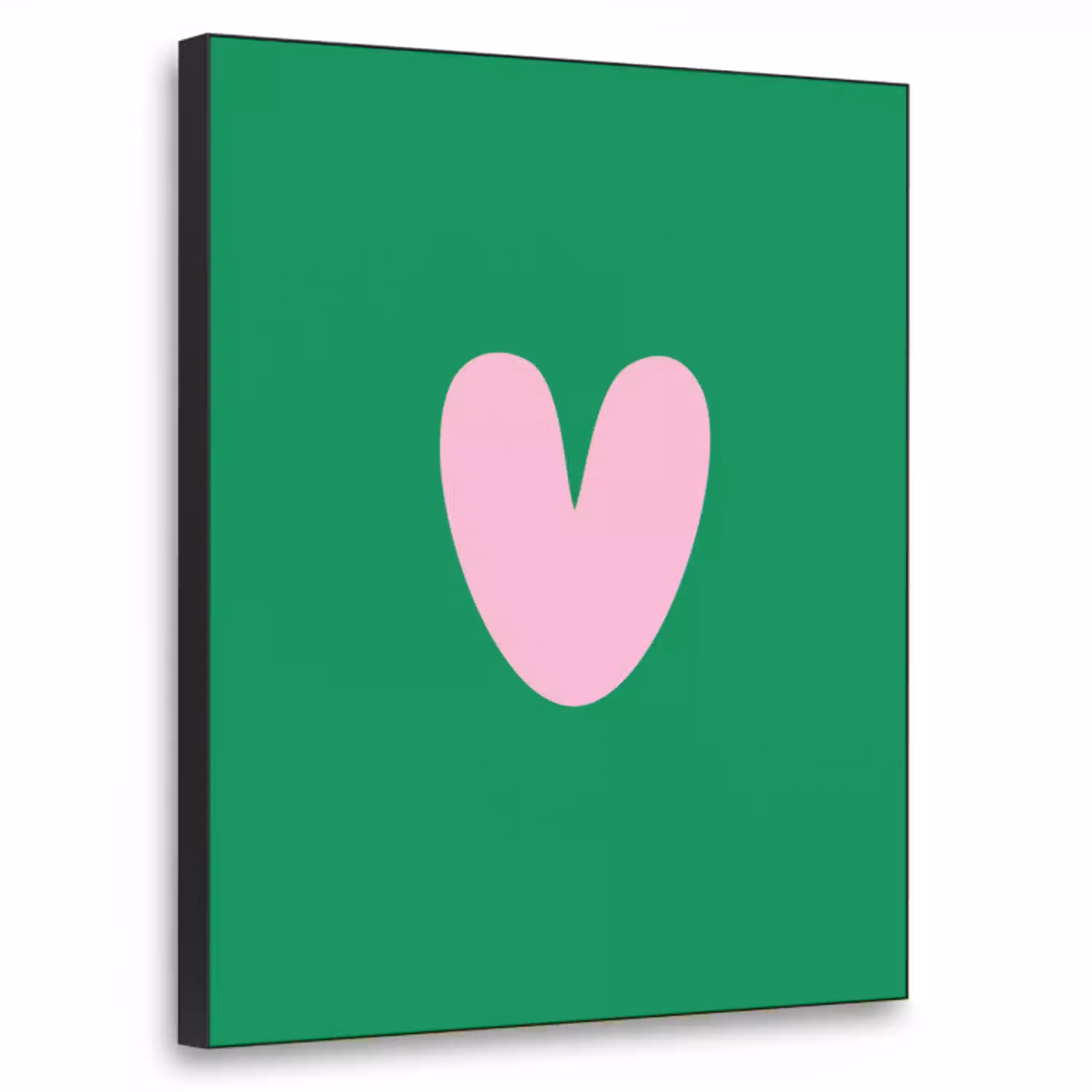 Groen - Hart - Minimalistisch - Valentijn Textielframe - compleet frame klein -3d