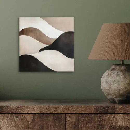 Golven - Abstract - Beige aluminium wit klein -sfeer2