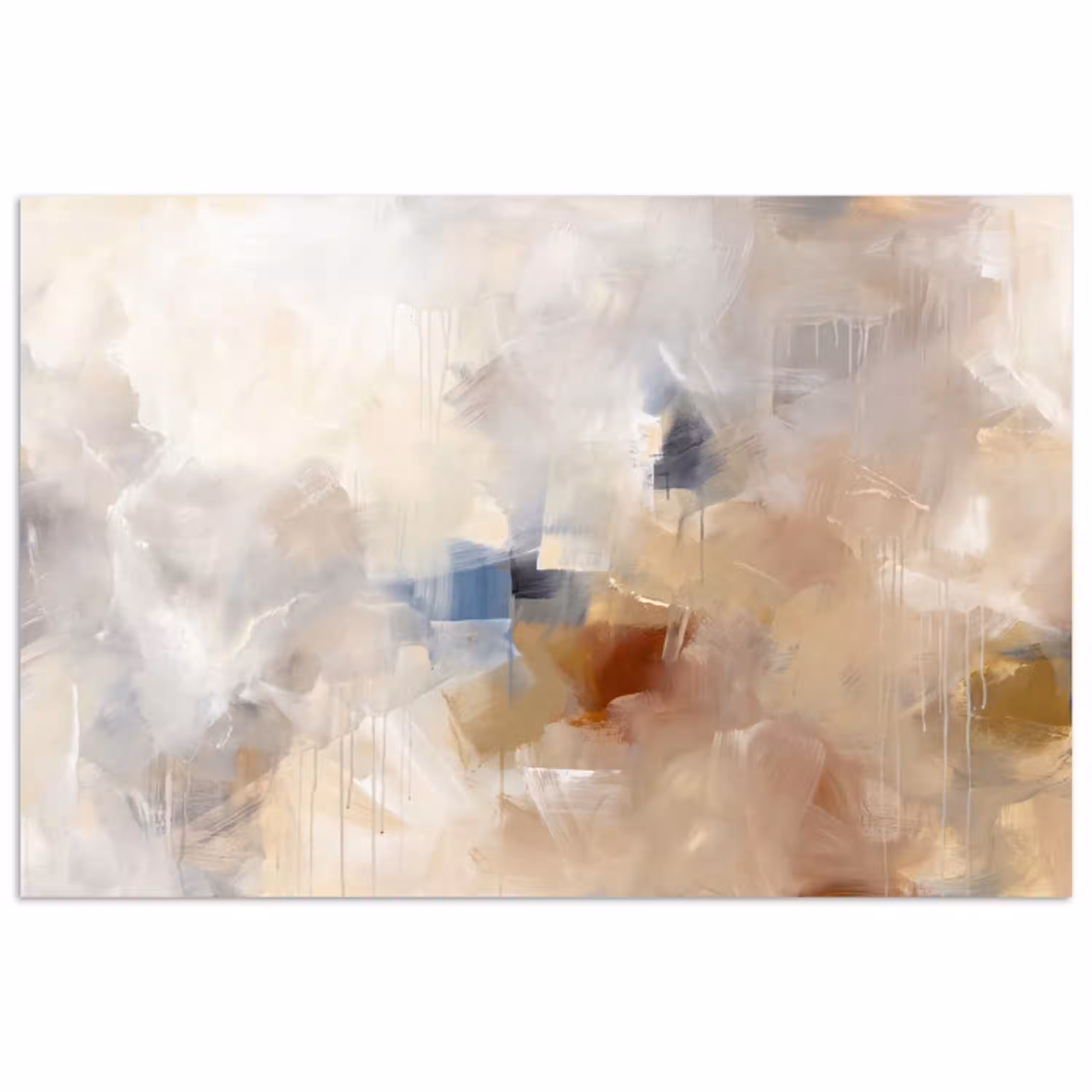 Abstract - Borstelstreken - Modern - Beige - Kunst poster papier klein -3d