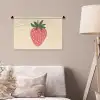 Aardbei - Minimalistisch - Rood - Fruit Wandkleed katoen klein -sfeer4