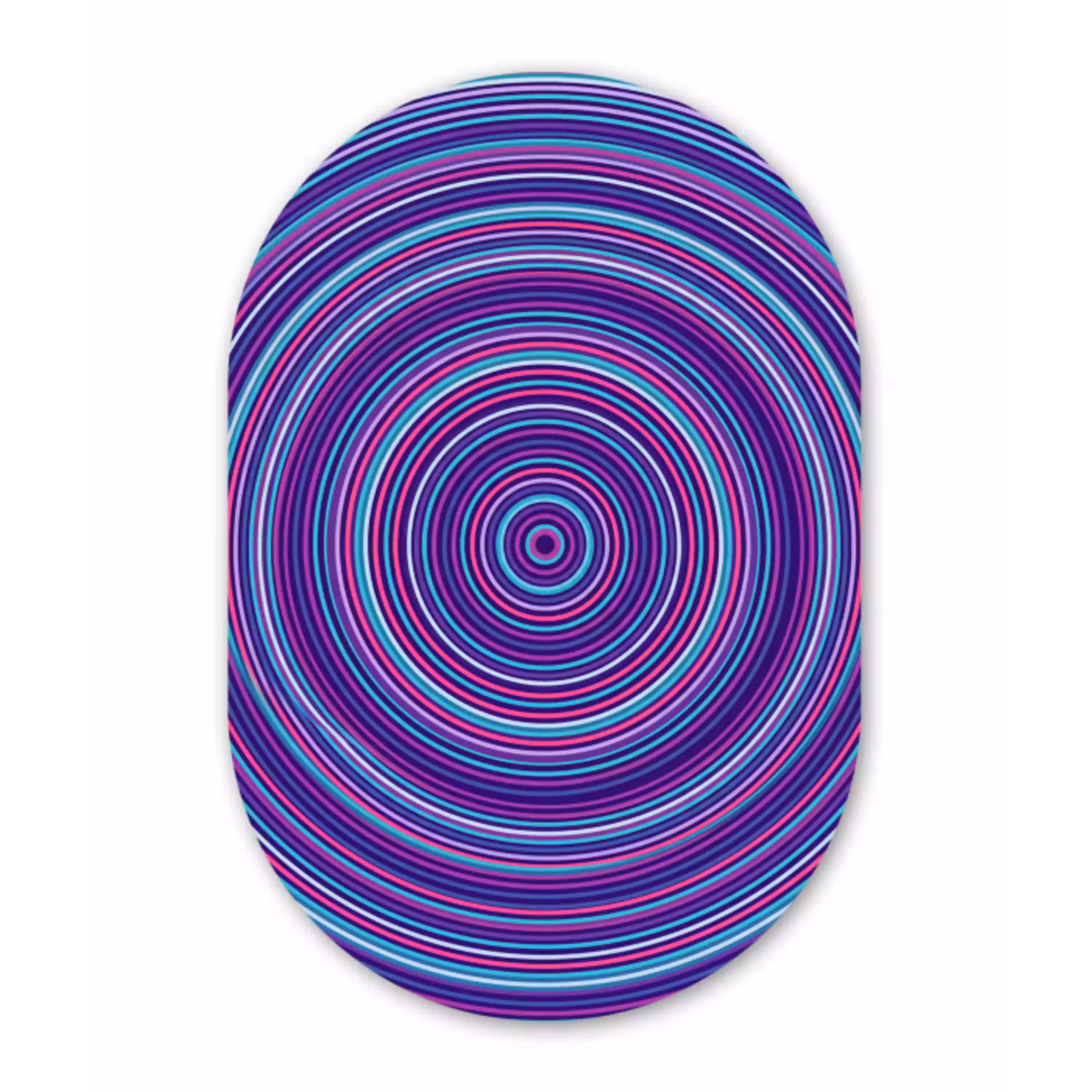 Abstract - Cirkels - Kleurrijk Wandcirkel Ovaal Aluminium middel -3d