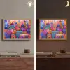 Kleurrijk paradijs - Levendig - Islamitisch Light Box met batterij (Wandlamp) middel -sfeer3