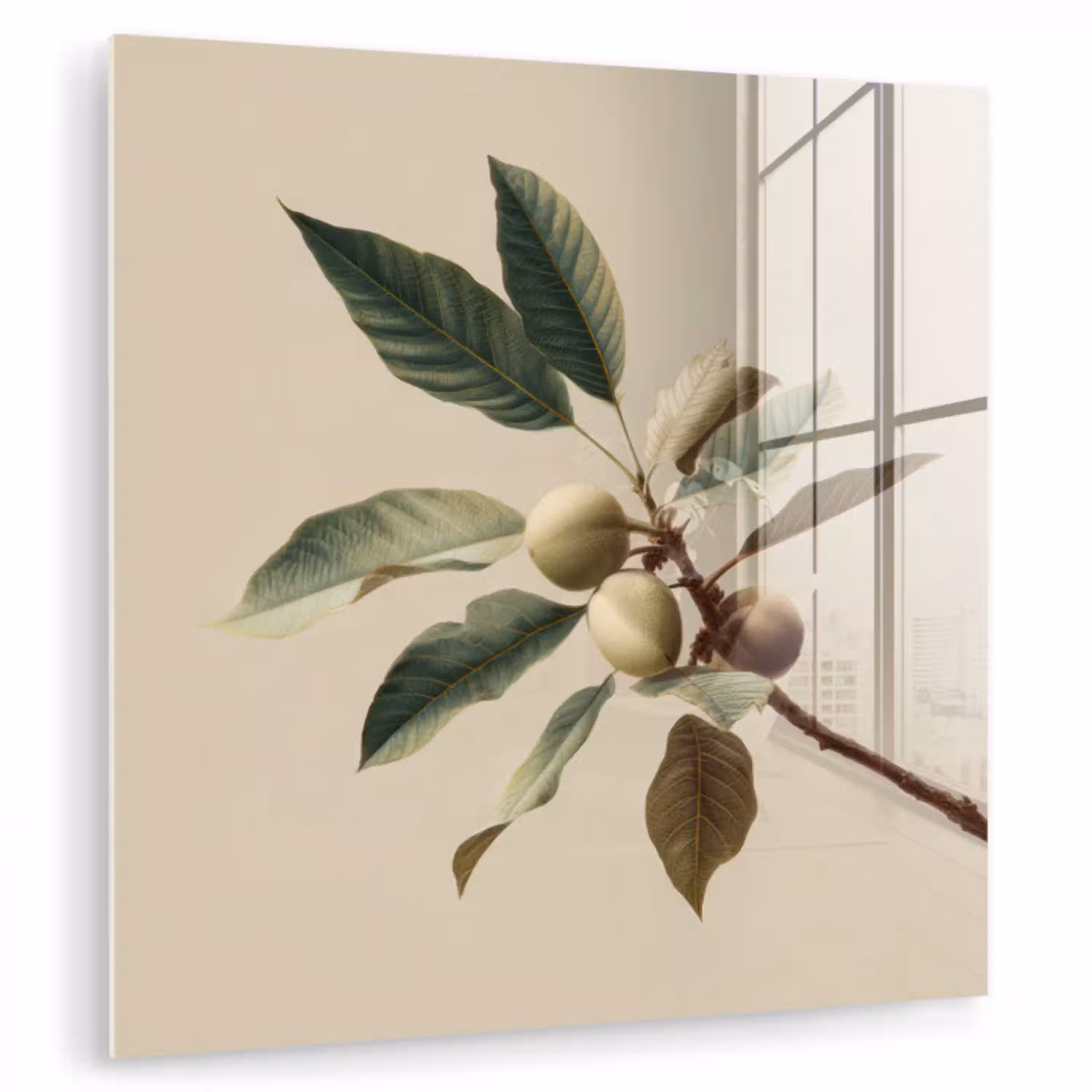 Tak - Groene Bladeren - Vruchten plexiglas 5mm klein -zzzproduct_nieuw