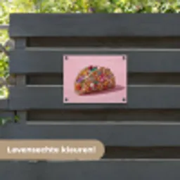 Taco - Kleurrijk - Edelstenen - Goud tuinposter los doek klein -sfeer3