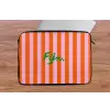 Patroon - Oranje - Fijn - Strepen laptophoes neopreen klein -tafel