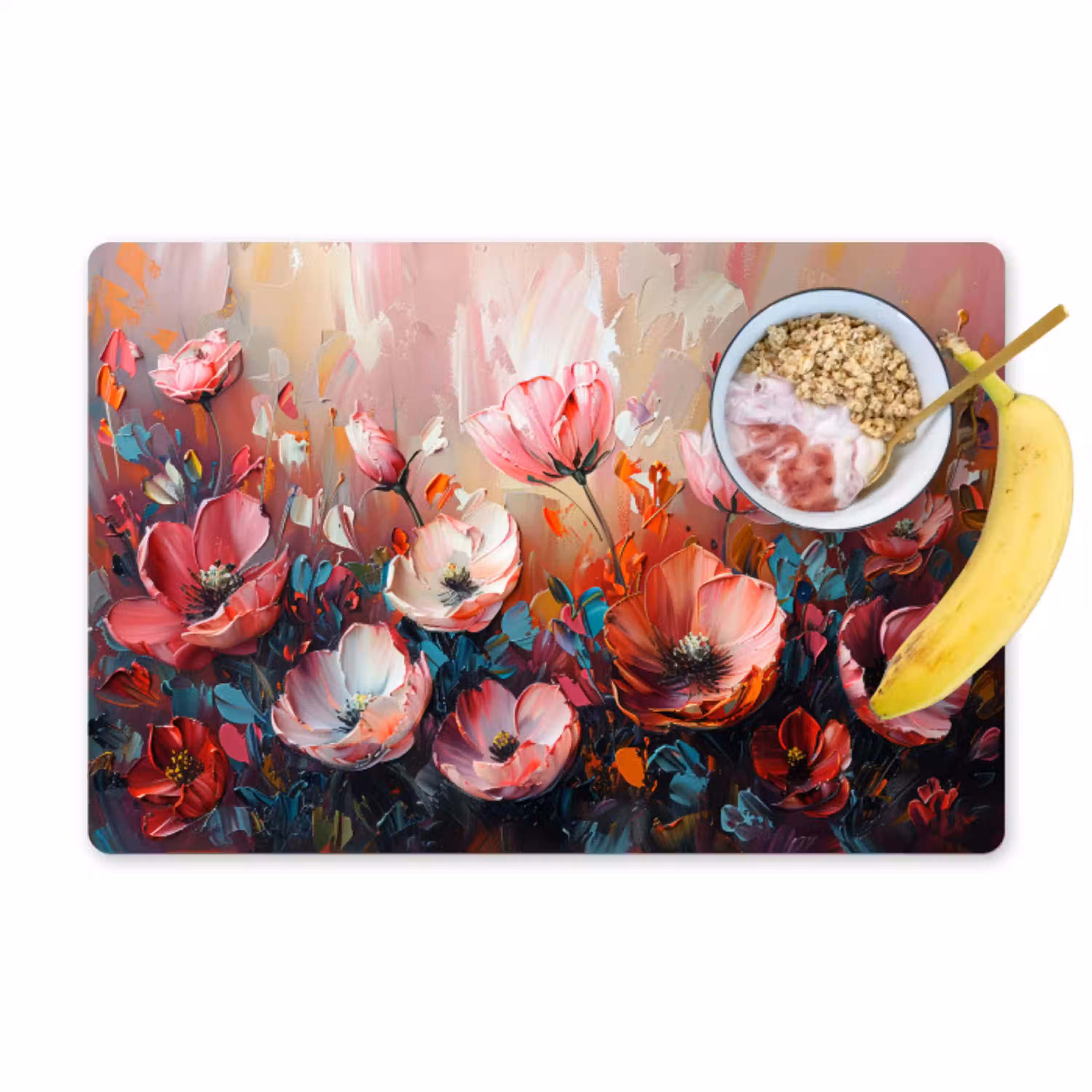 Klaprozen - Roze - Bloemen - Botanisch - Kunst Placemat vinyl groot -zzzproduct_Kitchenyeah-website