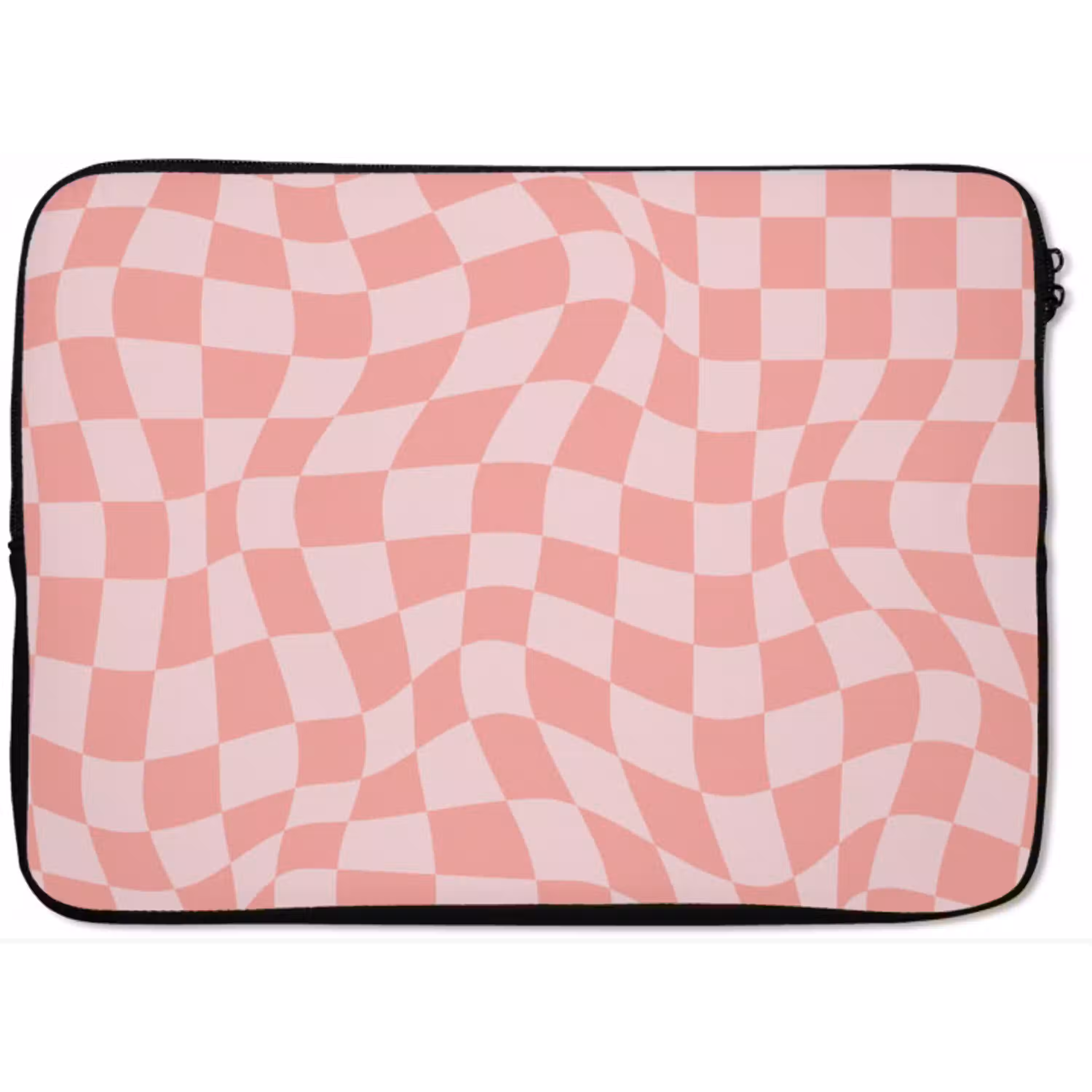 Hokjes patroon - Roze - Golvende lijnen laptophoes neopreen klein -zkaufland3dotto