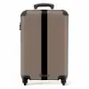 Minimal - Taupe met zwarte streep NBS - Handbagage koffer - Unisex middel -productfoto_recht