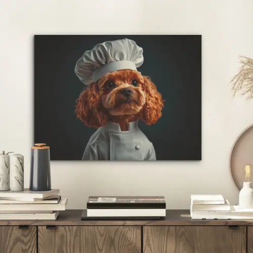 Bruin - Kok - Hondje PET vilt klein -sfeer1