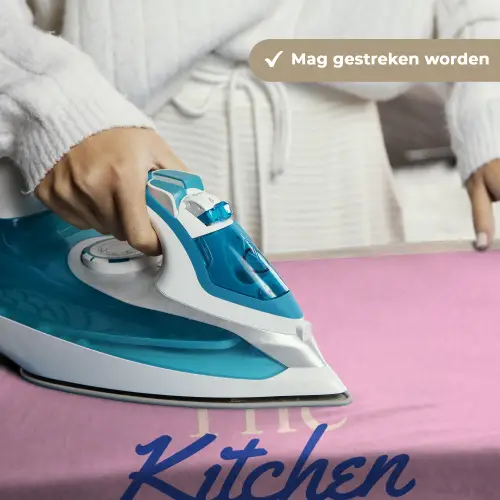 Tekst - Blauw - Keuken - Kader Wandkleed katoen klein -sfeer9