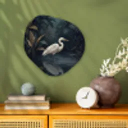 Reiger - Water - Natuur - Modern - Wit Wandcirkel Organisch Forex 3mm klein -sfeer2