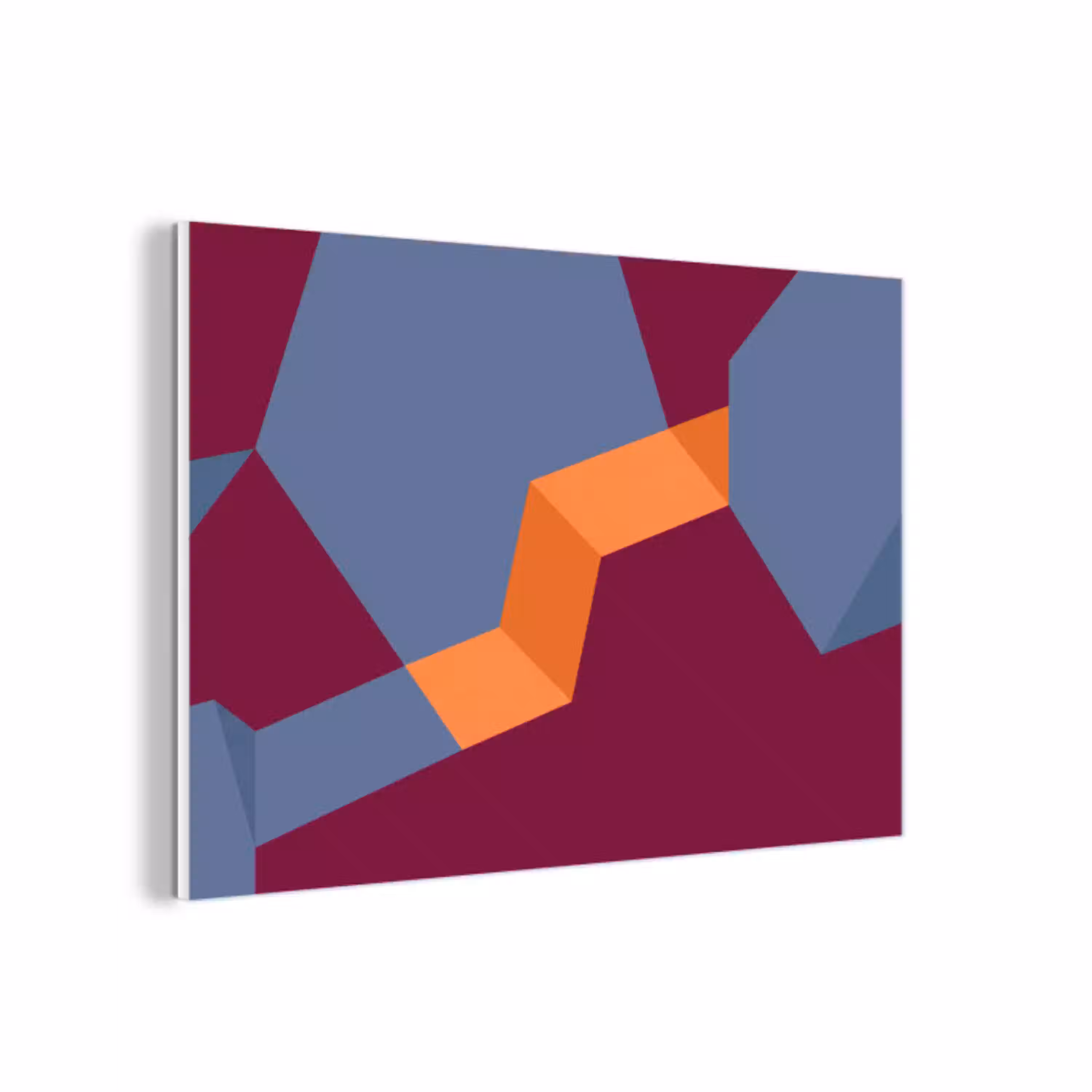 Abstract - Vormen - Modern - Blauw - Oranje forex 5mm xxl -3d