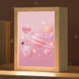 Planeten - Roze - Sterren Light Box met kabel klein -zzz_3d_website