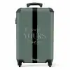 Groene achtergrond met tekst The world is yours to explore NBS - Handbagage koffer - Volwassenen Unisex middel -productfoto_recht