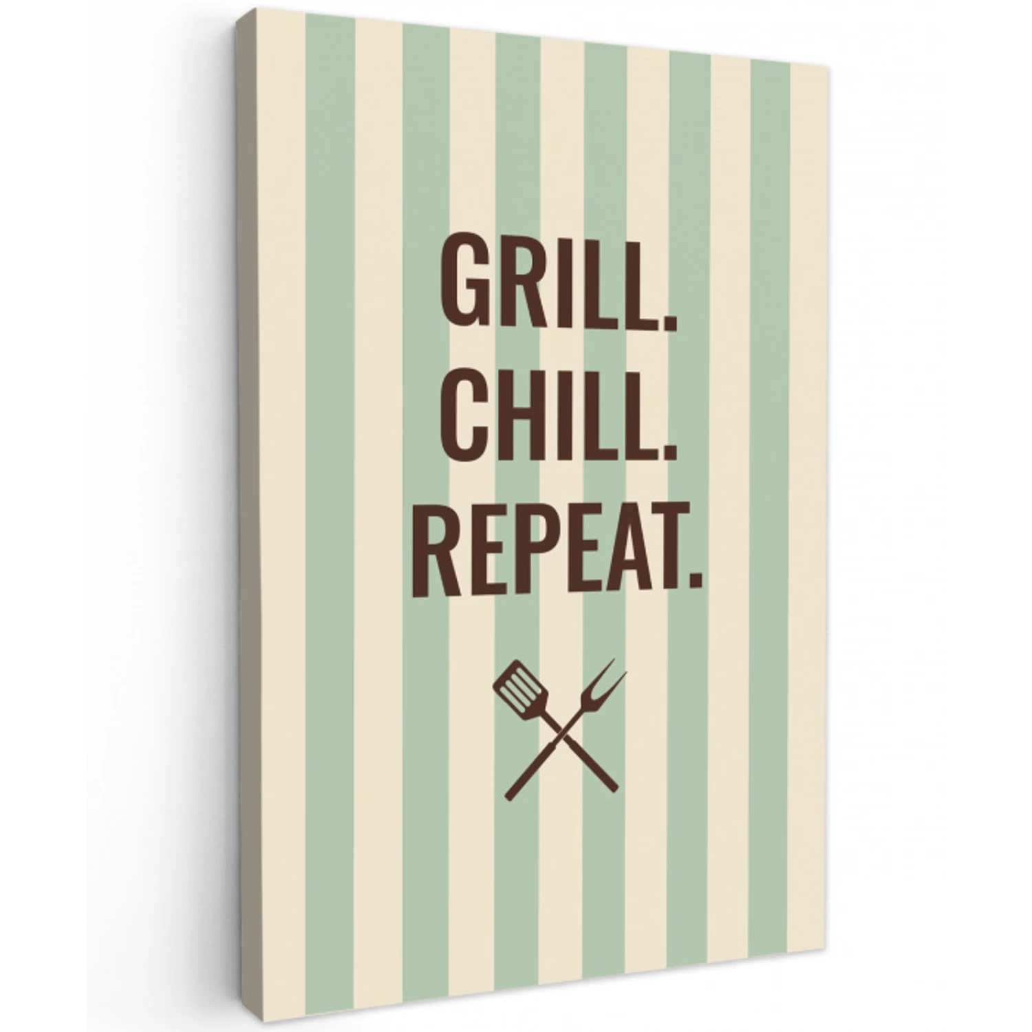 Quote - Strepen - Grill Tuinposter op houten frame 2 cm dik klein -3d