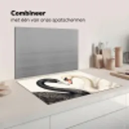 Zwanen - Hartvorm - Dieren Inductie beschermer vinyl 3mm klein -wsfeer7_website