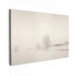 Boom - Mist - Sneeuw - Winter - Minimalistisch canvas 2cm klein -z3d