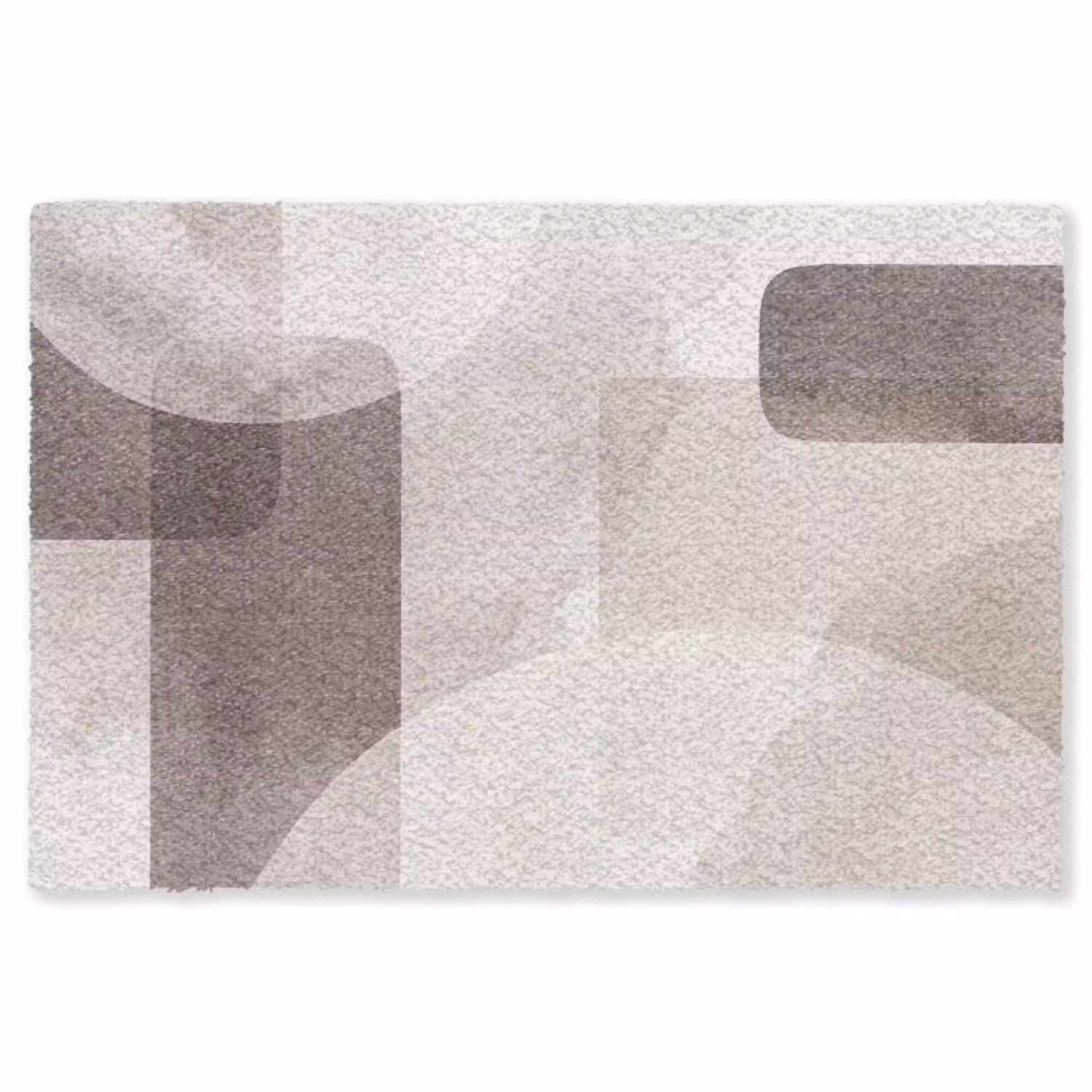 Abstracte vormen - Beige Vloerkleed Rechthoek klein -3d