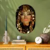 Vrouw - Cleopatra - Goud - Sieraden - Make up - Luxe Wandcirkel Ovaal Forex klein -sfeer2