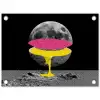 Maan - Geel - Roze - Zwart tuinposter los doek klein -3d