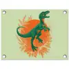 Dinosaurus - Groen - Planten - Cirkel tuinposter los doek klein -3d