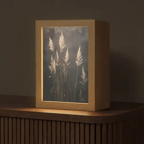 Siergras - Pluimen - Verlichting - Zwart Light Box met kabel (Tafellamp) klein -z3d_website