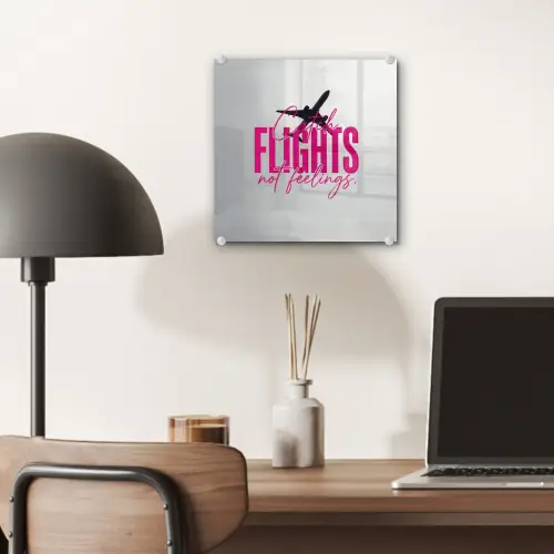 Catch flights not feelings - Vliegtuig - Roze plexiglas 5mm klein -sfeer6