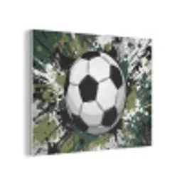 Voetbal - Verf - Spetters - Groen PET vilt klein -3d