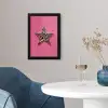 Ster - Luipaard - Print - Roze fotolijst zwart zonder passe partout klein -sfeer4