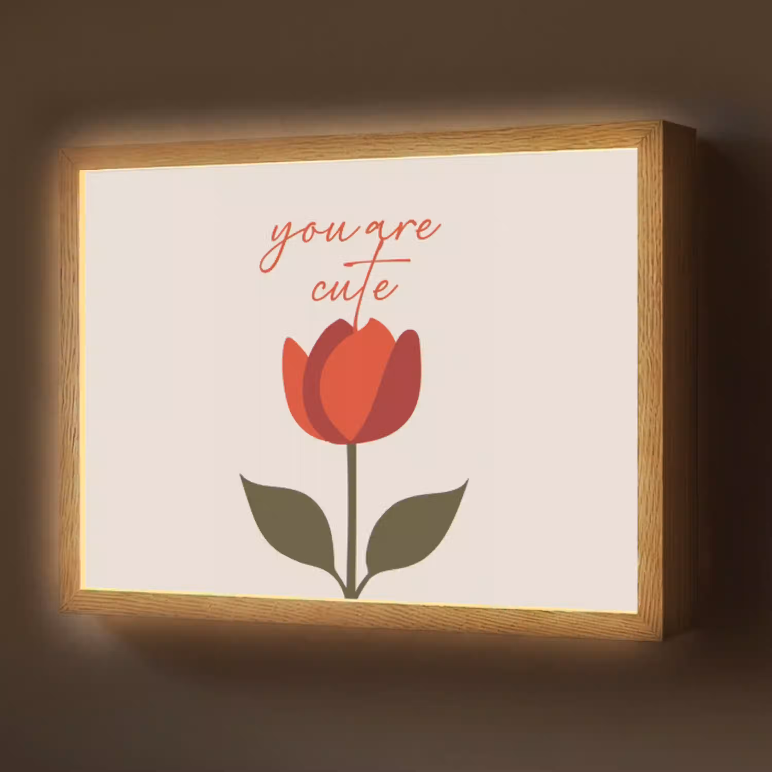 Roos - Rood - Bloem - Valentijn Light Box met batterij (Wandlamp) middel -z3d_website