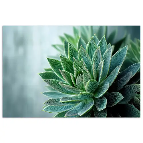 Vetplant - Bladeren - Groen - Wazig poster papier klein -3d
