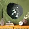 Vogel - Japandi - Groen Wandcirkel Organisch Plexiglas middel -sfeer2