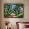 Pad - Bomen - Schaduw - Textielframe zwart klein -sfeer1