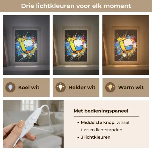 Graffiti - Sport - Volleybal - Bal Light Box met kabel (Tafellamp) klein -USP_lichtkleurNL