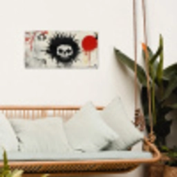 Graffiti - Schedel - Abstract - Rood tuinposter los doek klein -sfeer7