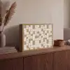 Blok - Patroon - Bruin Light Box met batterij (Wandlamp) middel 907 -sfeer2