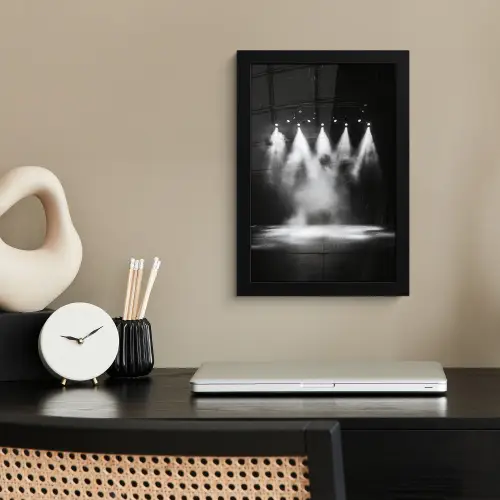 Theaterzaal - Mist - Spotlights - Zwart fotolijst zwart zonder passe partout klein -sfeer1