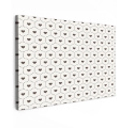 Hexagon - Patroon - Hartjes - Beige Tuinposter op houten frame 2 cm dik klein 845 -3d