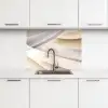 Golven - Abstract - Beige keuken achterwand 2 middel -3d
