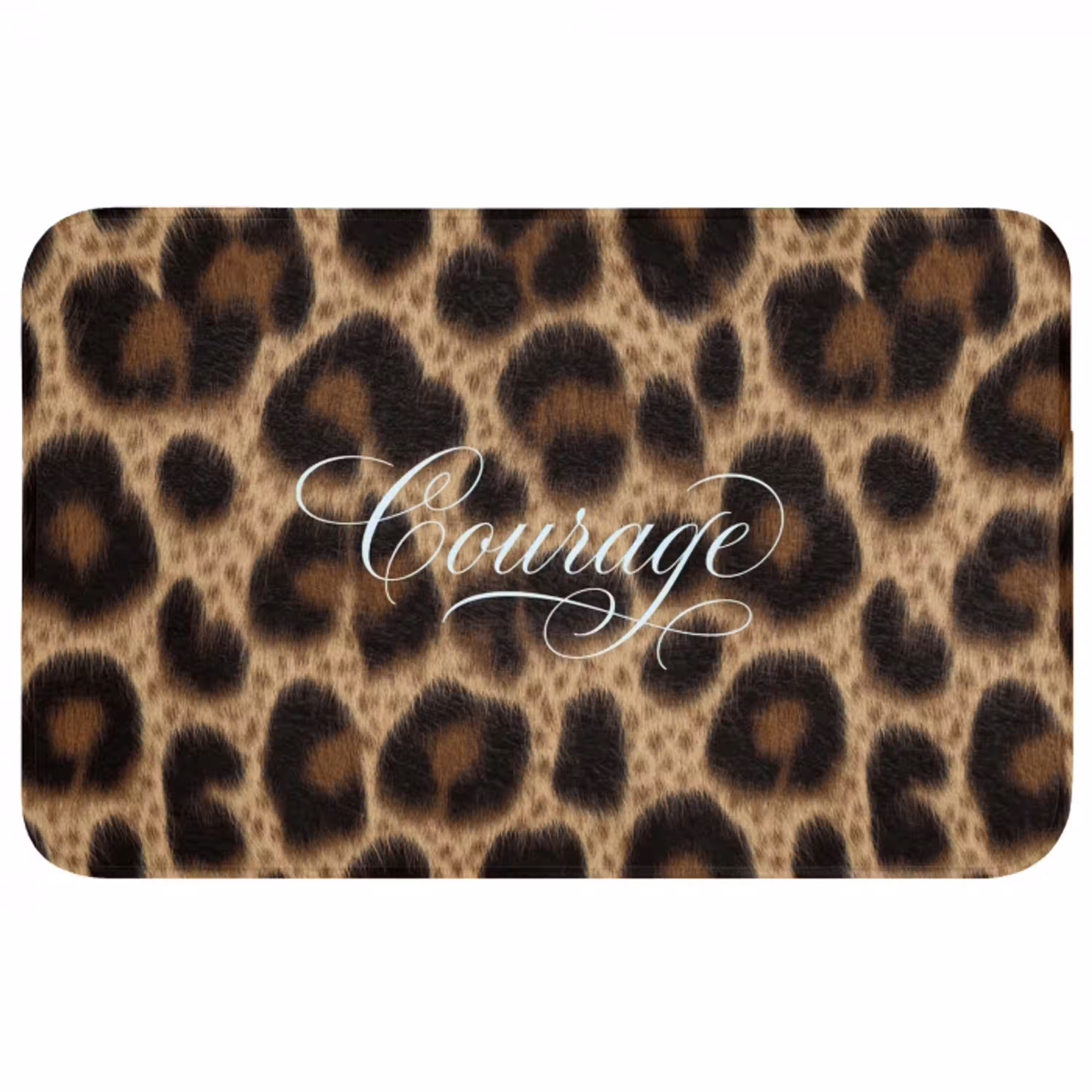 Luipaardprint - Bruin - Courage - Sierlijk Badmat middel -3d
