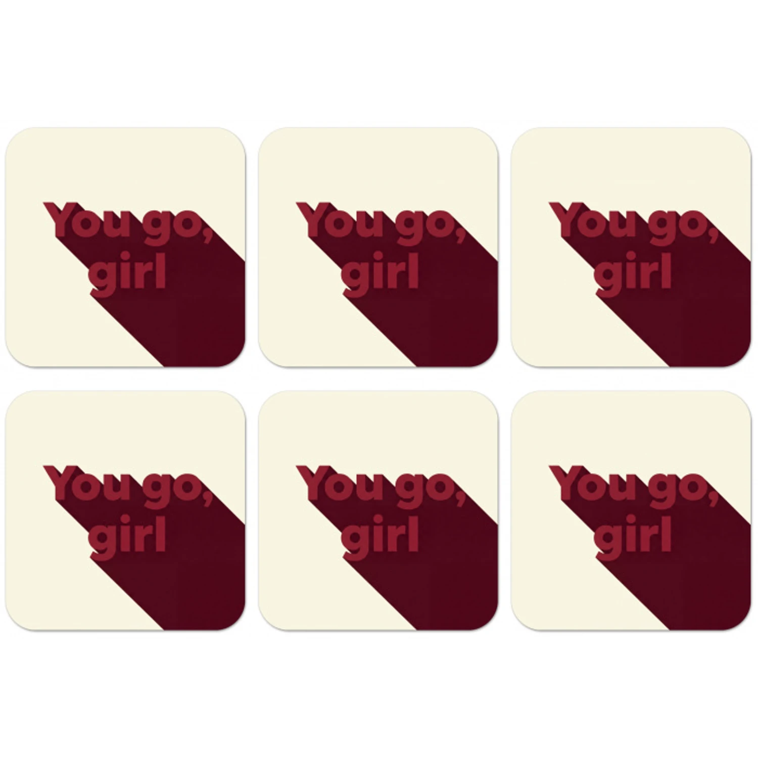 you go girl - 3D - Rood onderzetter kurk middel -zkaufland3dotto