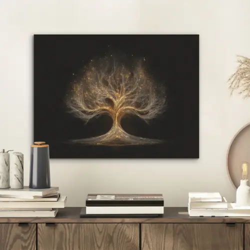 Lichtjes - Boom - Abstract - Zwart PET vilt klein -sfeer1