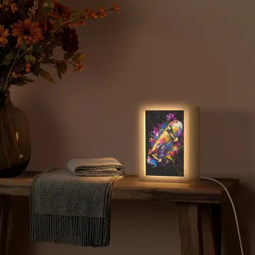 Graffiti - Sport - Skateboard - Skate Light Box met kabel (Tafellamp) klein -sfeer4