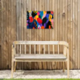 Bloemen - Bladeren - Abstract - Rood Tuinposter op houten frame 2 cm dik klein -sfeer4