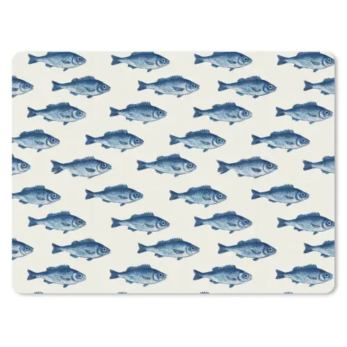 Vis - Patroon - Blauw muismat rubber klein 262 -3d